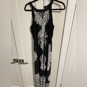 Maxi dress with jewelled neckline